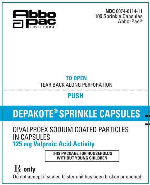 DEPAKOTE® SPRINKLE CAPSULES, 125mg HUD Label