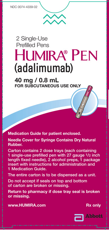 Humira® Pen (adalimumab) 40 mg / 0.8 mL 2 Pen Carton Label
