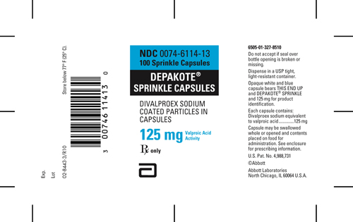 DEPAKOTE® SPRINKLE CAPSULES, 125mg, 100 Caps Label