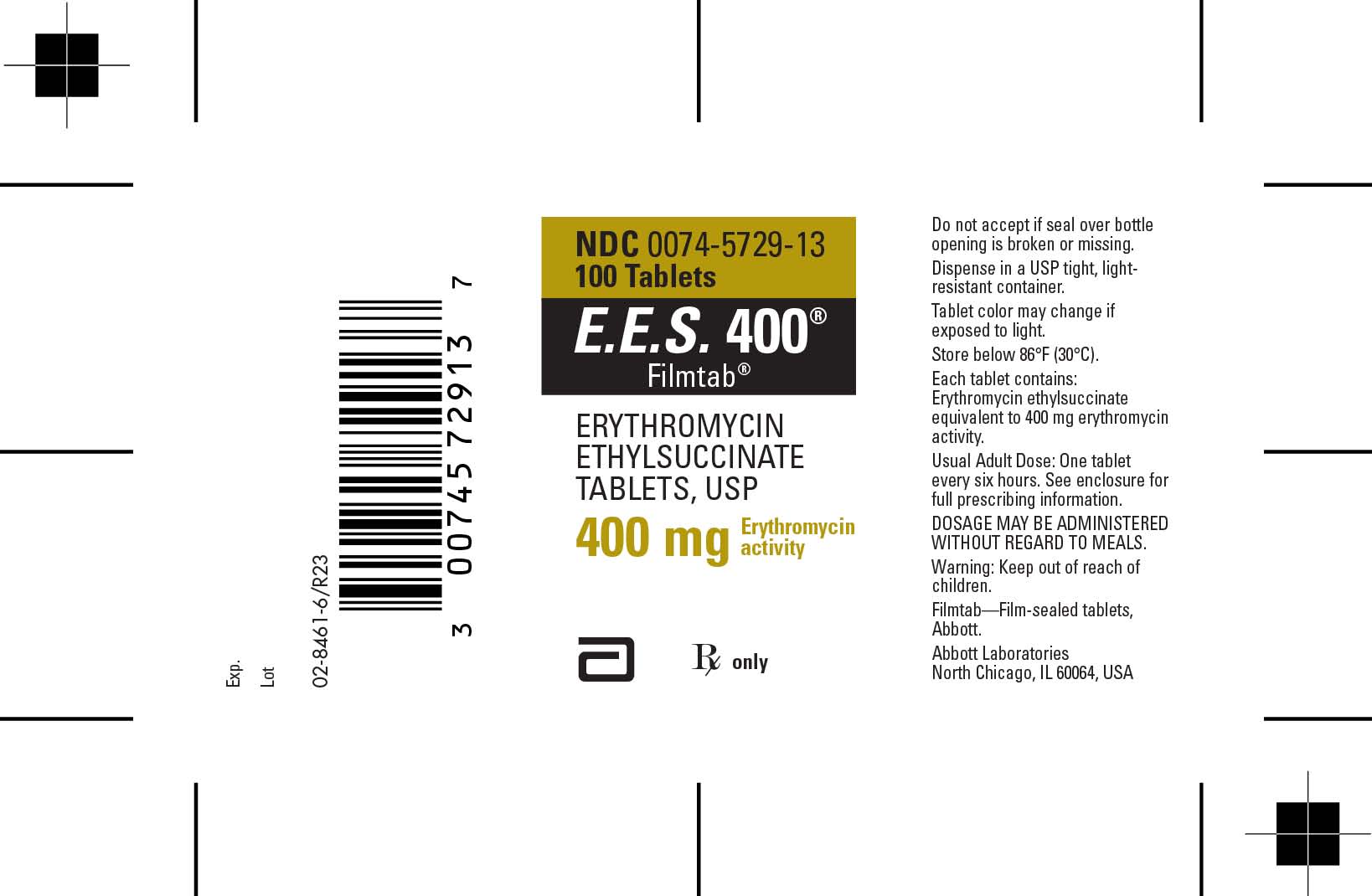 EES 400® Filmtab® 400 mg 100 Tablets