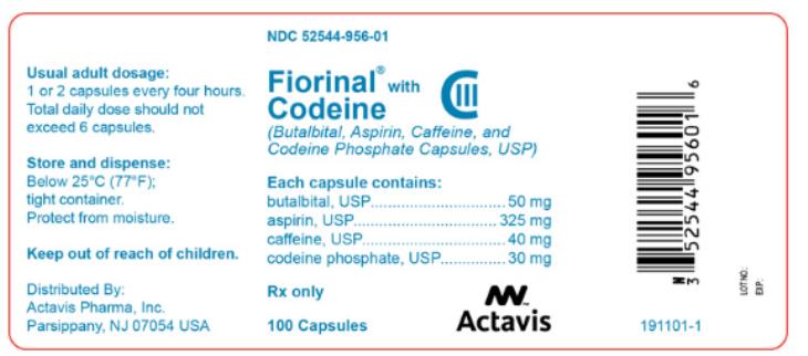 PRINCIPAL DISPLAY PANEL
52544-956-01
Fiorinal
with Codeine
100 Capsules
Rx Only
