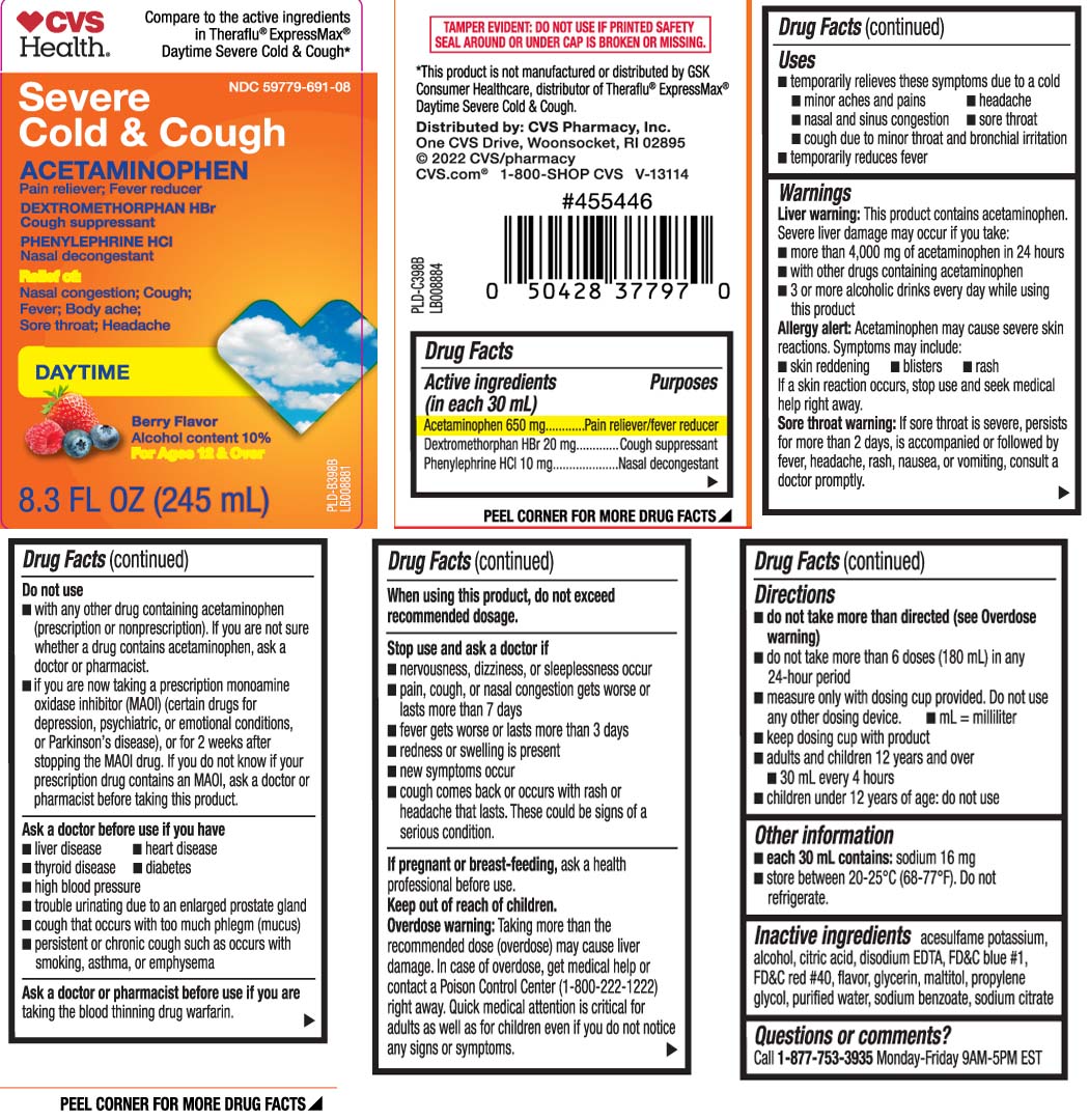 Acetaminophen 650 mg, Dextromethorphan HBr 20 mg, Phenylephrine HCl 10 mg