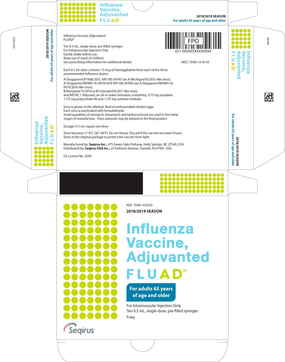 Principal Display Panel - Influenza Vaccine, Adjuvanted FLUAD® Carton Label
