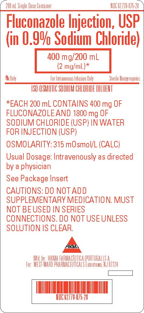 Fluconazole Injection, USP (in 0.9% Sodium Chloride) NDC 62778-075-28