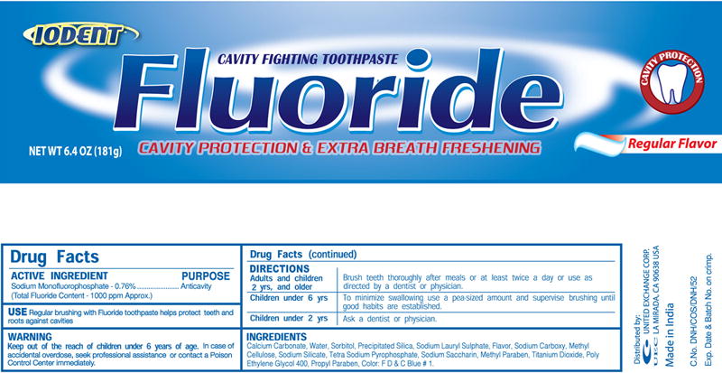 Fluoride Toothpaste Tube Label
