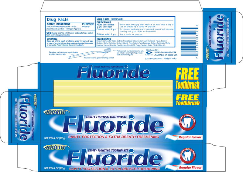 Fluoride Toothpaste Carton Label
