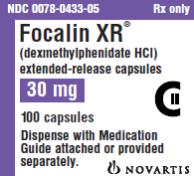 PRINCIPAL DISPLAY PANEL
Package Label – 30 mg
Rx Only		NDC 0078-0433-05