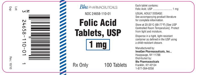 Folic Acid 1mg bottle label
