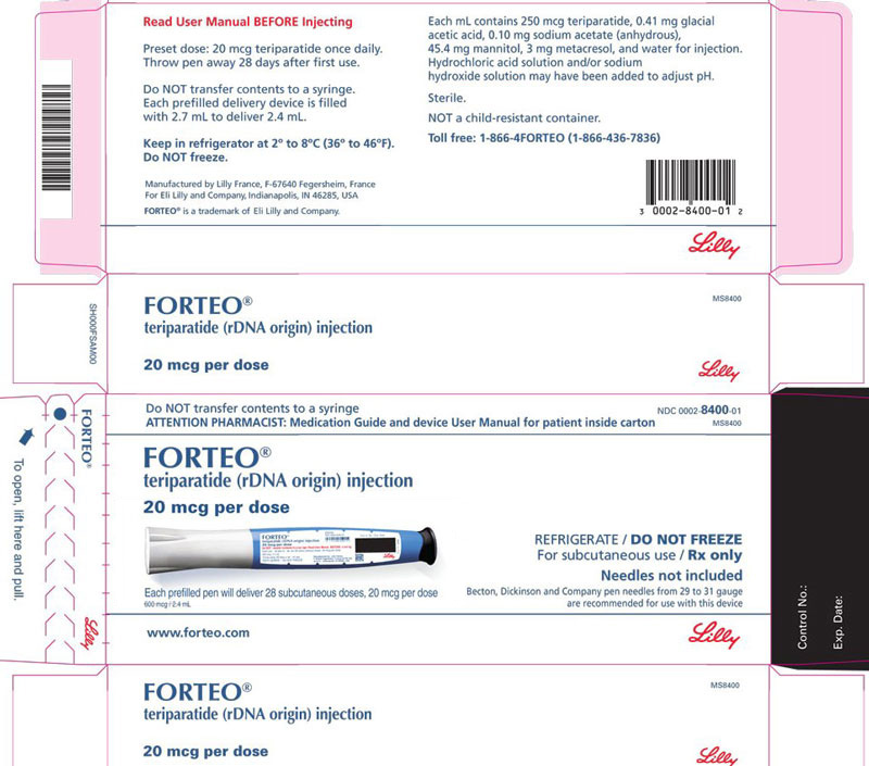 PACKAGE LABEL – FORTEO 20 mcg per dose, 2.4 mL