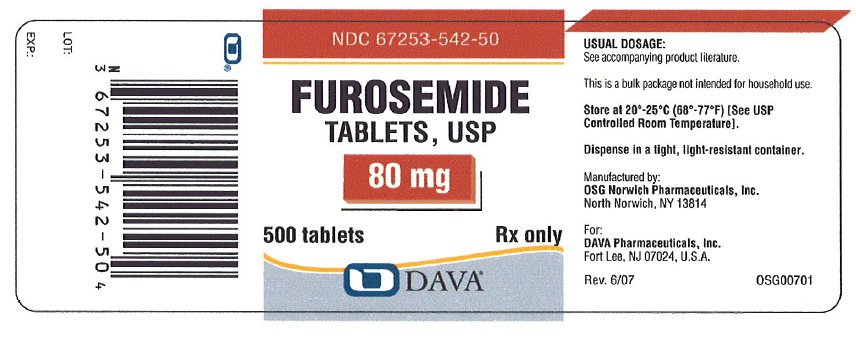 Principle Display Panel - Furosemide Tablets, USP 80 mg 500 tablets bottle