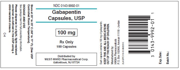 Gabapentin Capsules, USP
100 mg/100 Capsules