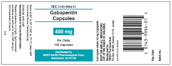 Gabapentin Capsules 400 mg/100 Capsules