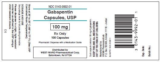 Gabapentin Capsules, USP 100 mg/100 Capsules