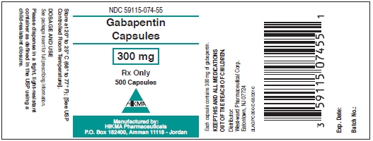 Gabapentin Capsules 300 mg/500 Capsules
