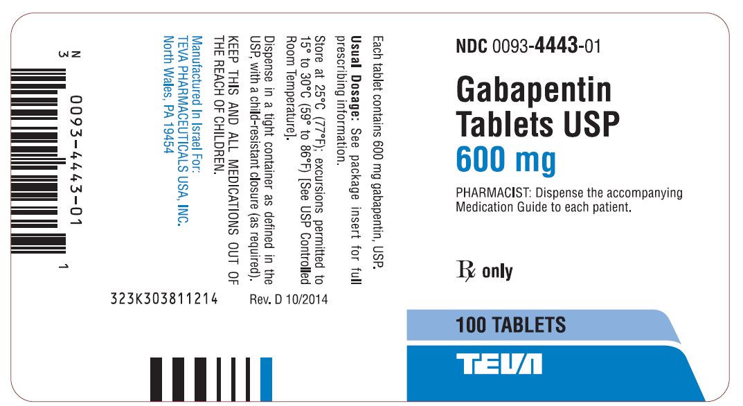 Gabapentin Tablets USP 600 mg 100s Label