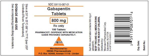 Gabapentin Tablets, USP 800 mg/100 Tablets