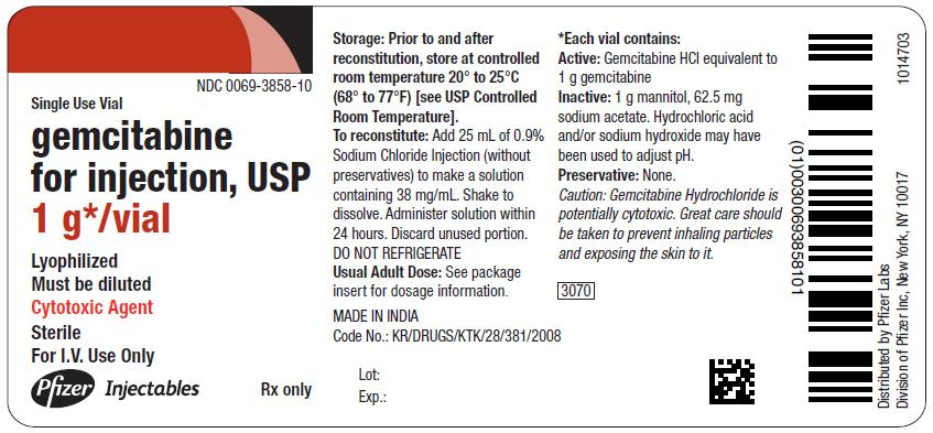 Gemcitabine for Injection USP 1g-vial label
