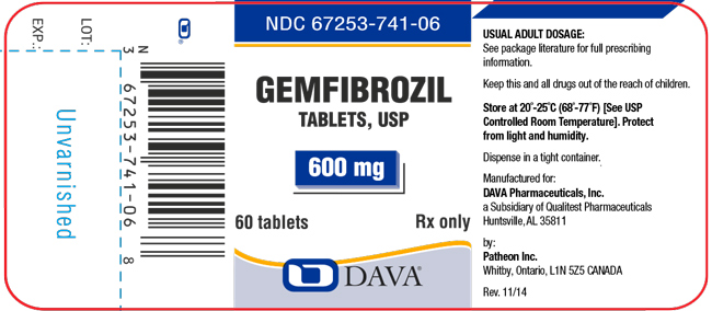 Principle Display Panel - GEMFIBROZIL Tablets 600mg 60ct bottle label