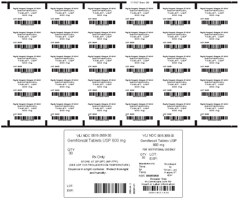 Gemfibrozil Tablet, USP Unit dose label