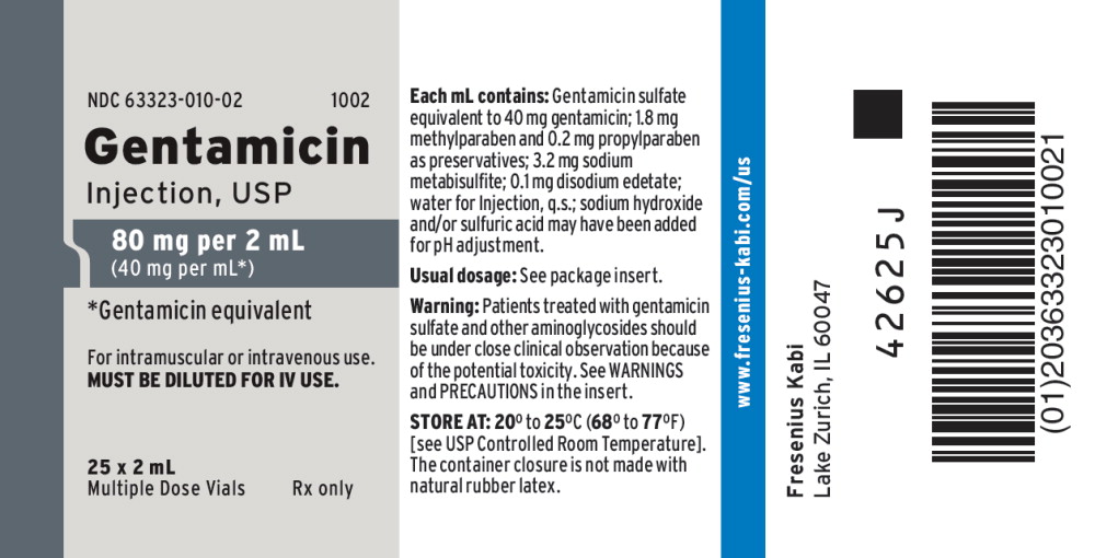 PACKAGE LABEL - PRINCIPAL DISPLAY - Gentamicin 2 mL Multiple Dose Vial Tray Label
