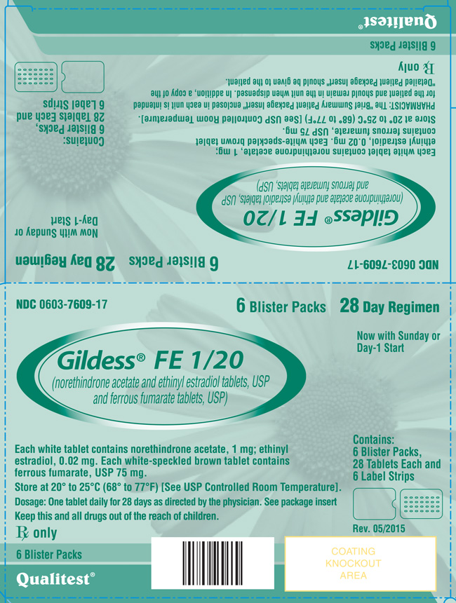 This is an image of the carton for Gildess® FE 1/20.