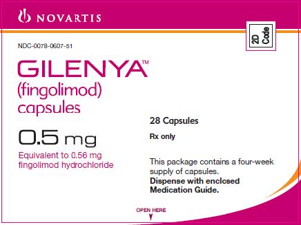 PRINCIPAL DISPLAY PANEL
Gilenya
0.5 mg 
28 Capsules