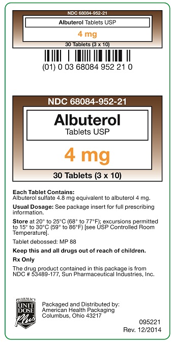 Albuterol Tablets USP 4 mg Label