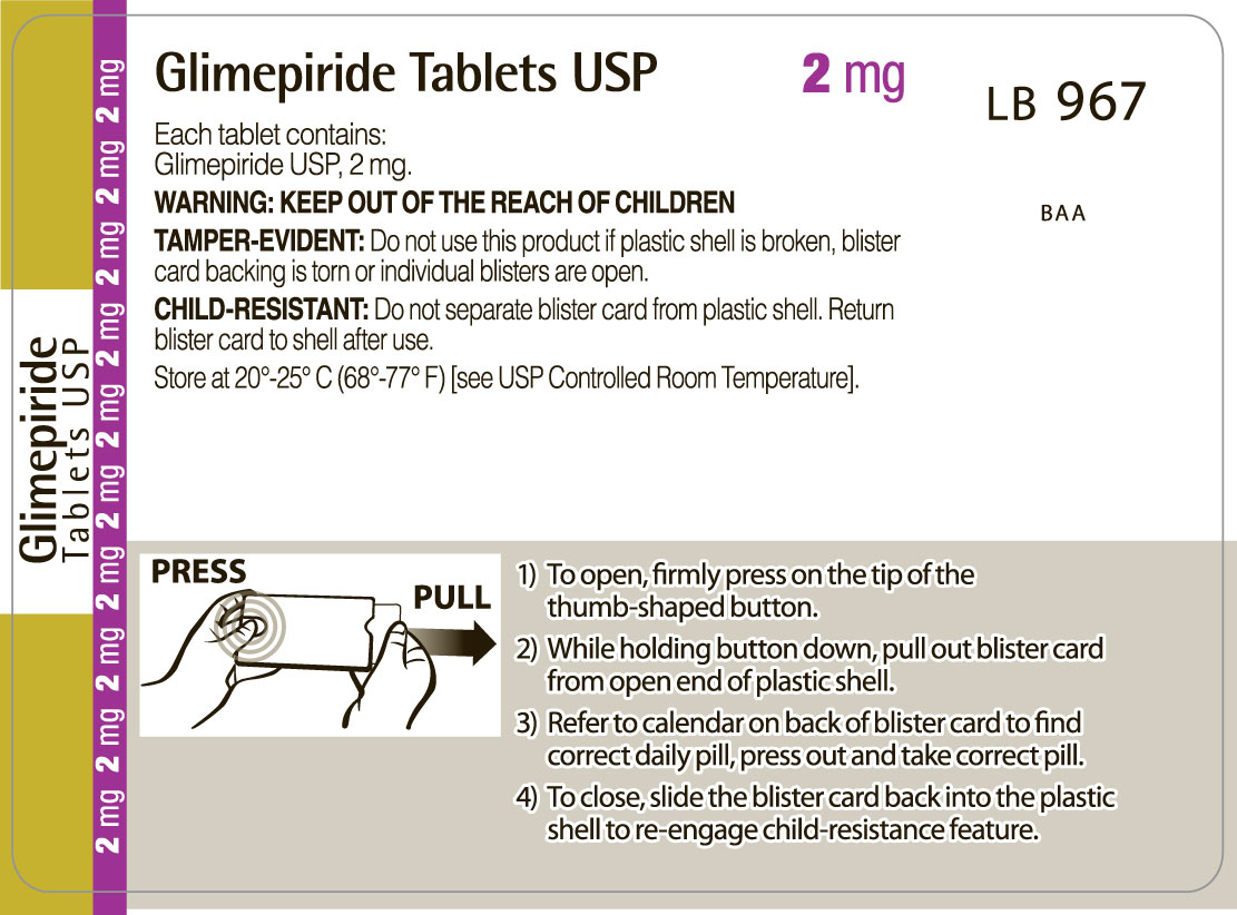Glimepiride 1mg Backside Label