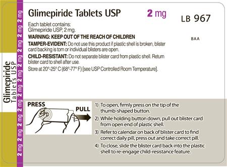Glimepiride 2mg Backside Label