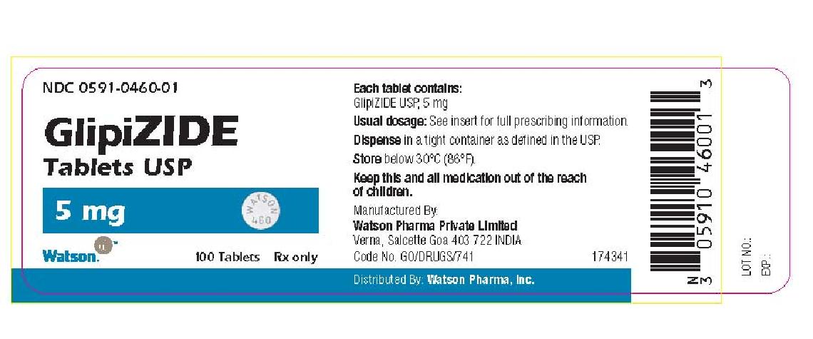 NDC 0591-0460-01
GlipiZIDE 
Tablets USP
5 mg
100 Tablets  Rx only