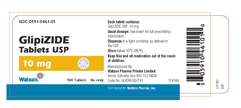 NDC 0591-0461-01
GlipiZIDE 
Tablets USP
10 mg
100 Tablets  Rx only