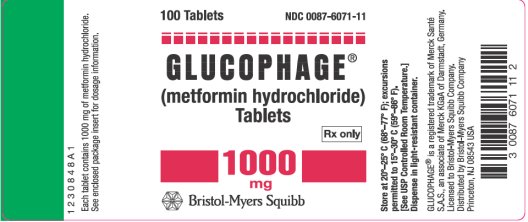 Glucophage 1000 mg Bottle Label