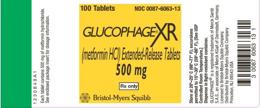 Glucophage XR 500 mg Bottle Label