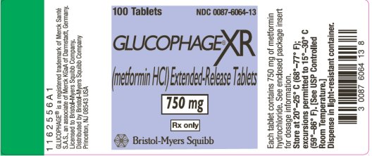 Glucophage XR 750 mg Bottle Label