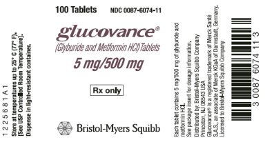 Glucovance 5/500mg Bottle Label