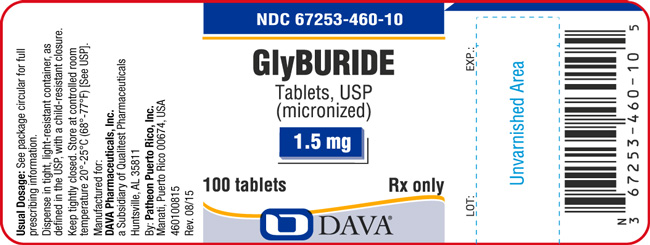 Image of the GlyBURIDE Tablets, USP (micronized) 1.5 mg 100 tablet label