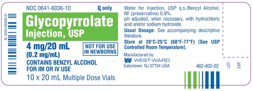 Glycopyrrolate Injection, USP 4 mg/20 mL (0.2 mg/mL) 10 x 20 mL Multiple Dose Vials Glycopyrrolate Injection, USP 4 mg/20 mL (0.2 mg/mL) 10 x 20 mL Multiple Dose Vials