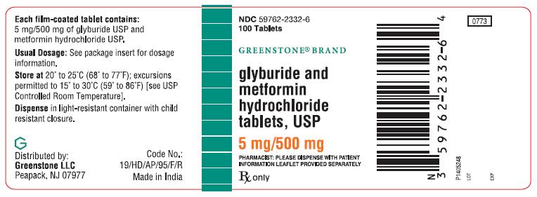 PACKAGE LABEL-PRINCIPAL DISPLAY PANEL - 5 mg/500 mg (100 Tablet Bottle)
