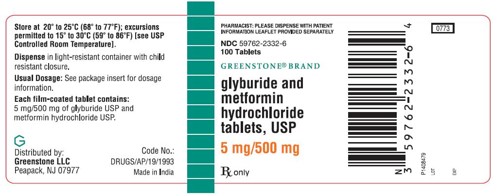 PACKAGE LABEL-PRINCIPAL DISPLAY PANEL - 5 mg/500 mg (100 Tablet Bottle)