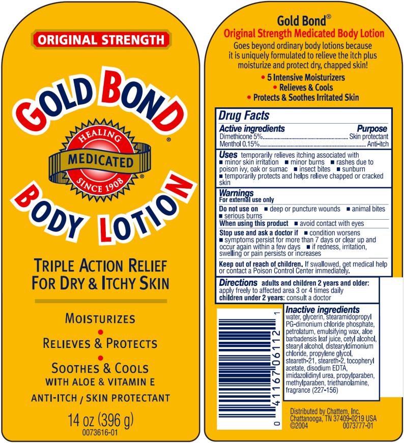 PRINCIPAL DISPLAY PANEL
ORIGINAL STRENGTH GOLD BOND BODY LOTION
TRIPLE ACTION RELIEF FOR DRY & ITCHY SKIN
14 oz (396 g)