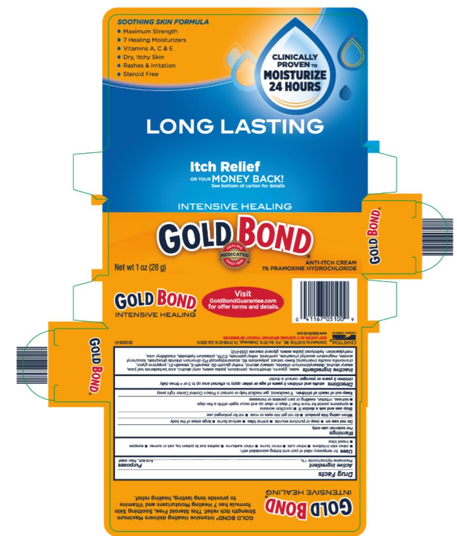 GOLD BOND®  
INTENSIVE HEALING
Net wt 1 oz (28 g)		

ANTI-ITCH CREAM
1% PRAMOXINE HYDROCHLORIDE
