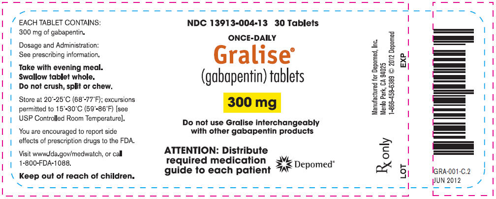  Gralise 300 mg Tablets - 30 ct. Bottle Label 