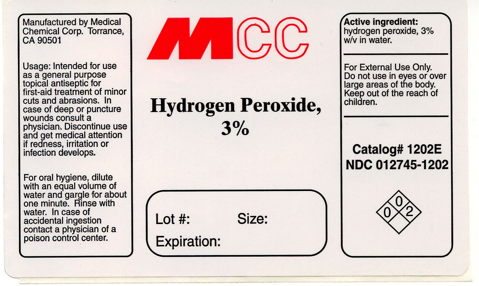 Hydrogen Peroxide Label