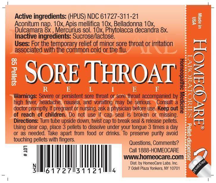 sore throat relief label
