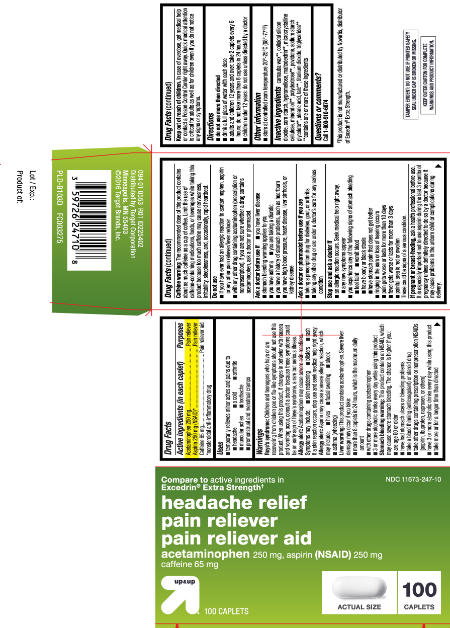Acetaminophen 250 mg, Aspirin 250 mg (NSAID)*, Caffeine 65 mg