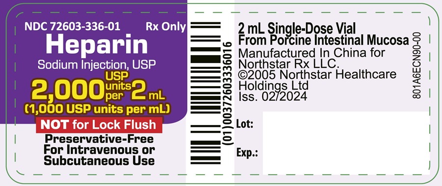 Principal Display Panel – Heparin Sodium Injection, USP 2000 USP Units Vial Label