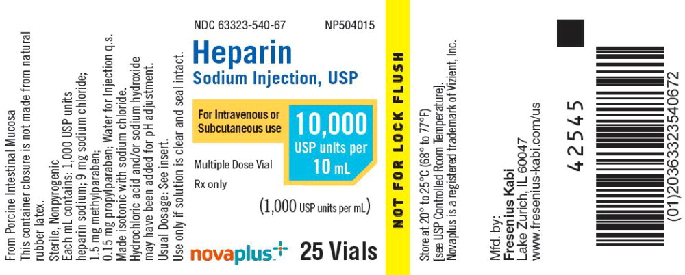 PACKAGE LABEL - PRINCIPAL DISPLAY PANEL - Heparin 10 mL Multiple Dose Vial Tray Label
