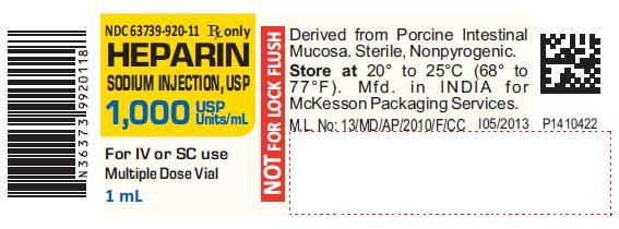 PACKAGE LABEL-PRINCIPAL DISPLAY PANEL - 1,000 USP Units/mL - 1 mL Container Label