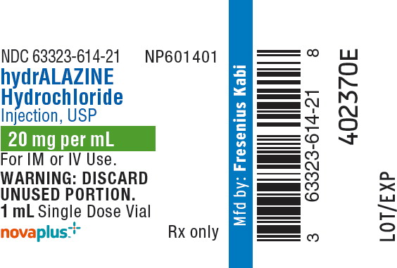PACKAGE LABEL - PRINCIPAL DISPLAY – hydrALAZINE Hydrochloride 1 mL Single Dose Vial Label
