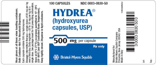 Hydrea 500 mg Bottle Label